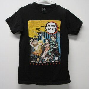 DEMON SLAYER Kimetsu No Yaiba Black S/S T Shirt Men's sz Small Japanese Anime